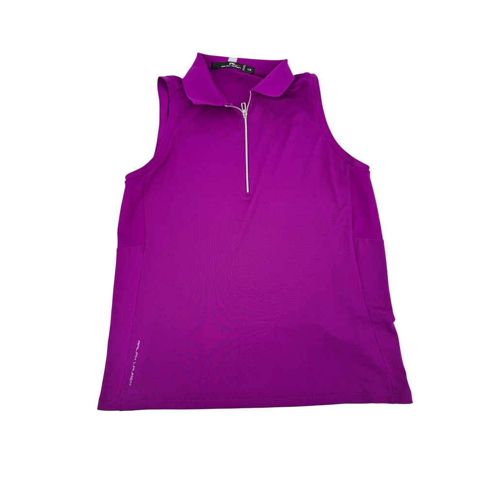 RLX Ralph Lauren Sleeveless Polo Women Large Purple Quarter Zip